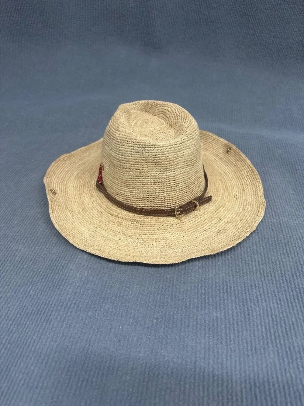 Miu Miu Natural Straw Cowboy Hat with Red Band - Picture 3 of 4